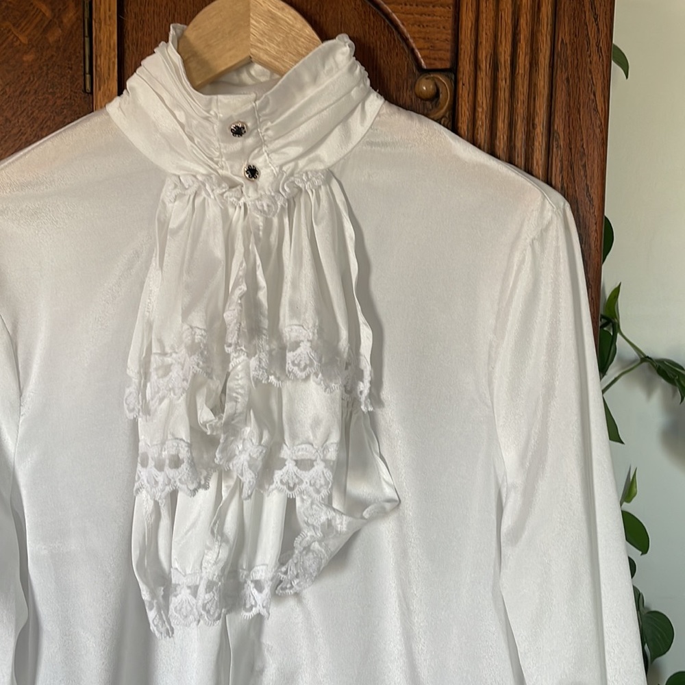 Renaissance Gothic Button Down Shirt Neck Scarf - image 2